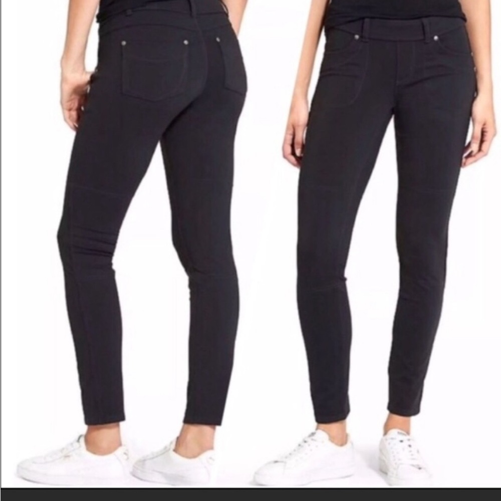 Athleta Bettona midrise pull on charcoal gray athletic jeggings womens size med